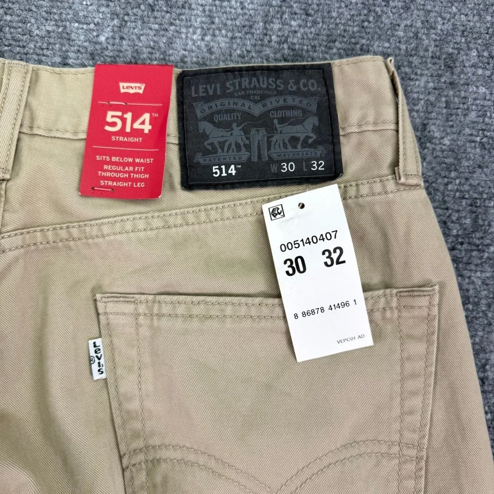 Levis Jeans Mens 30x32 (Fits 31x31.5) Khaki 514 Straight Regular Cotton